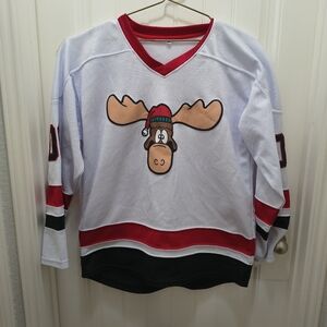 Griswold #00 Christmas Vacation Hockey Jersey White Red Moose XXL